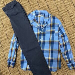 Mayoral Blue and Yellow Plaid Shirt